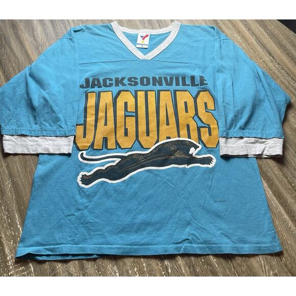 Vintage 1990s Artex Jacksonville Jaguars NFL Banned Logo Men's Large T-shirt - Picture 1 of 4